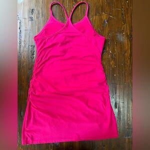 KYODAN WOMEN'S M Fuschia Side Ruched ATHLETIC DRESS Built In Bra & Shorts